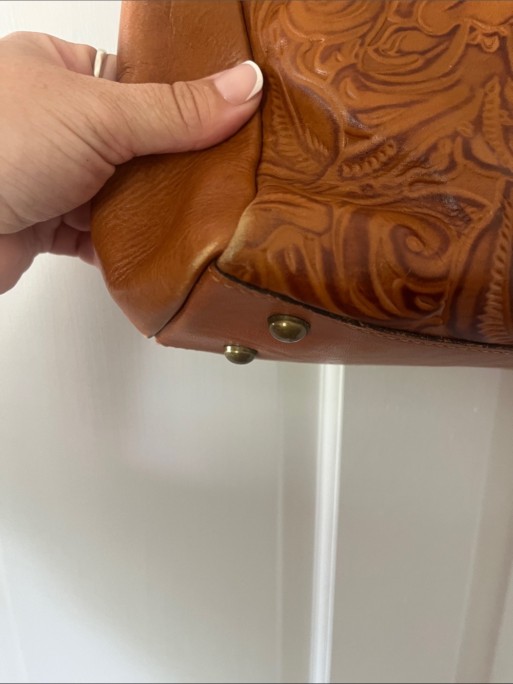 Patricia Nash Embossed Leather Poppy Tote Bag - Picture 4 of 13